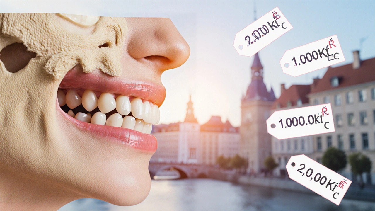 Jawbone showing bone loss and surgical restoration with sinus lift procedure.