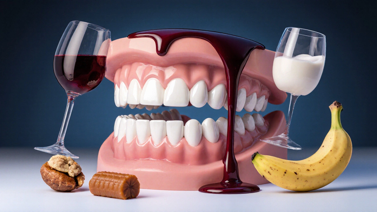 Zubní fazety chrání zub před nebezpečnými potravinami jako ořechy a karamelovými bonbóny.