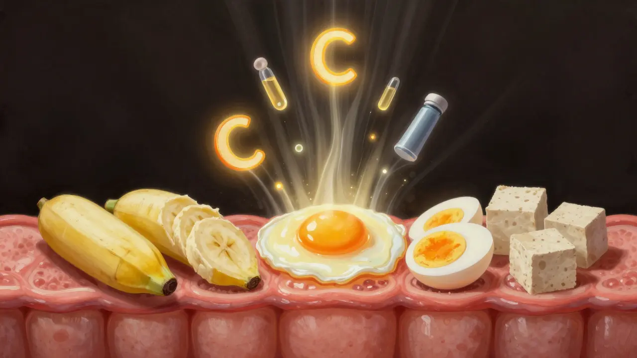 Léčivé dásně přijímají živiny z měkkých potravin jako banán, vejce a tofu.