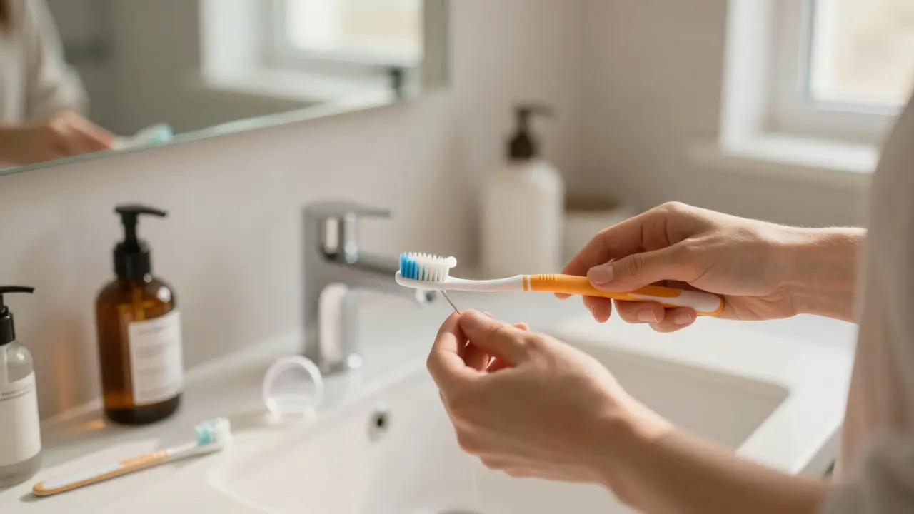 Správná technika čištění zubů kartáčkem pod úhlem 45 stupňů