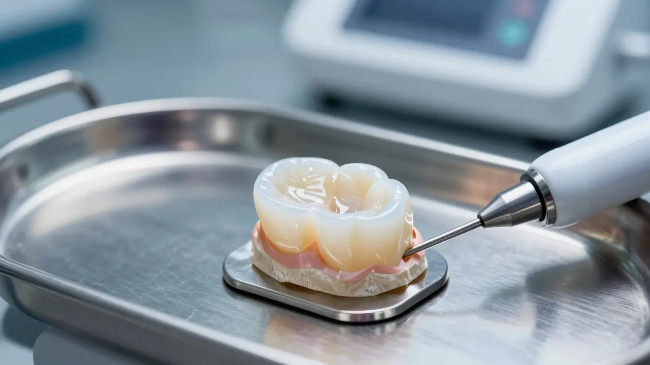 Keramický onlay a digitální skener v laboratoři