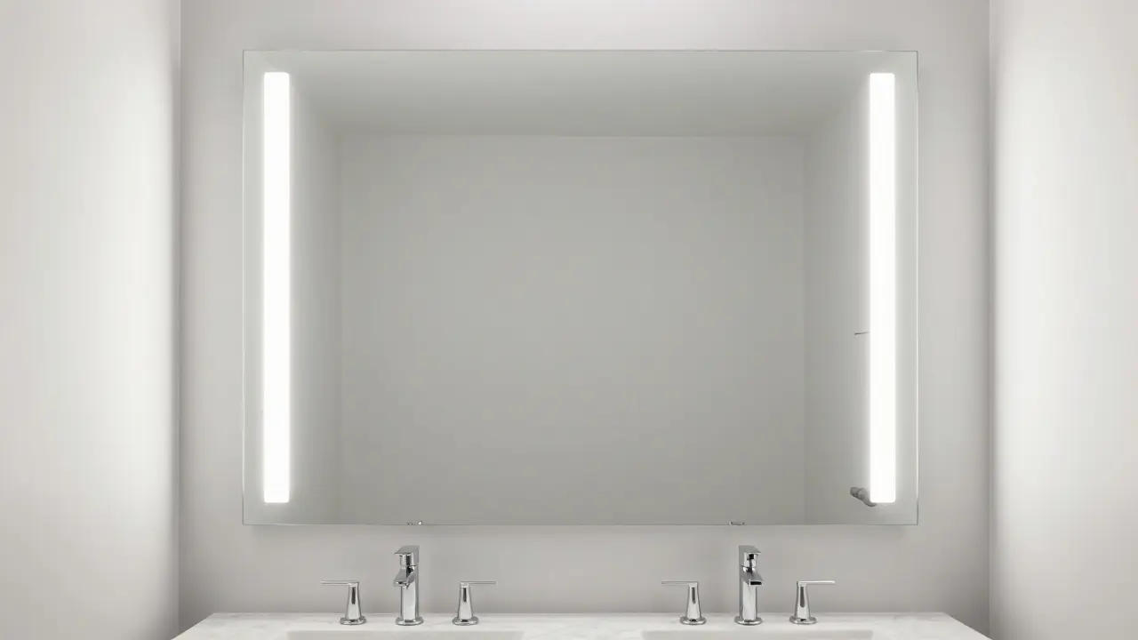 Moderní koupelna s bočním LED osvětlením zrcadla