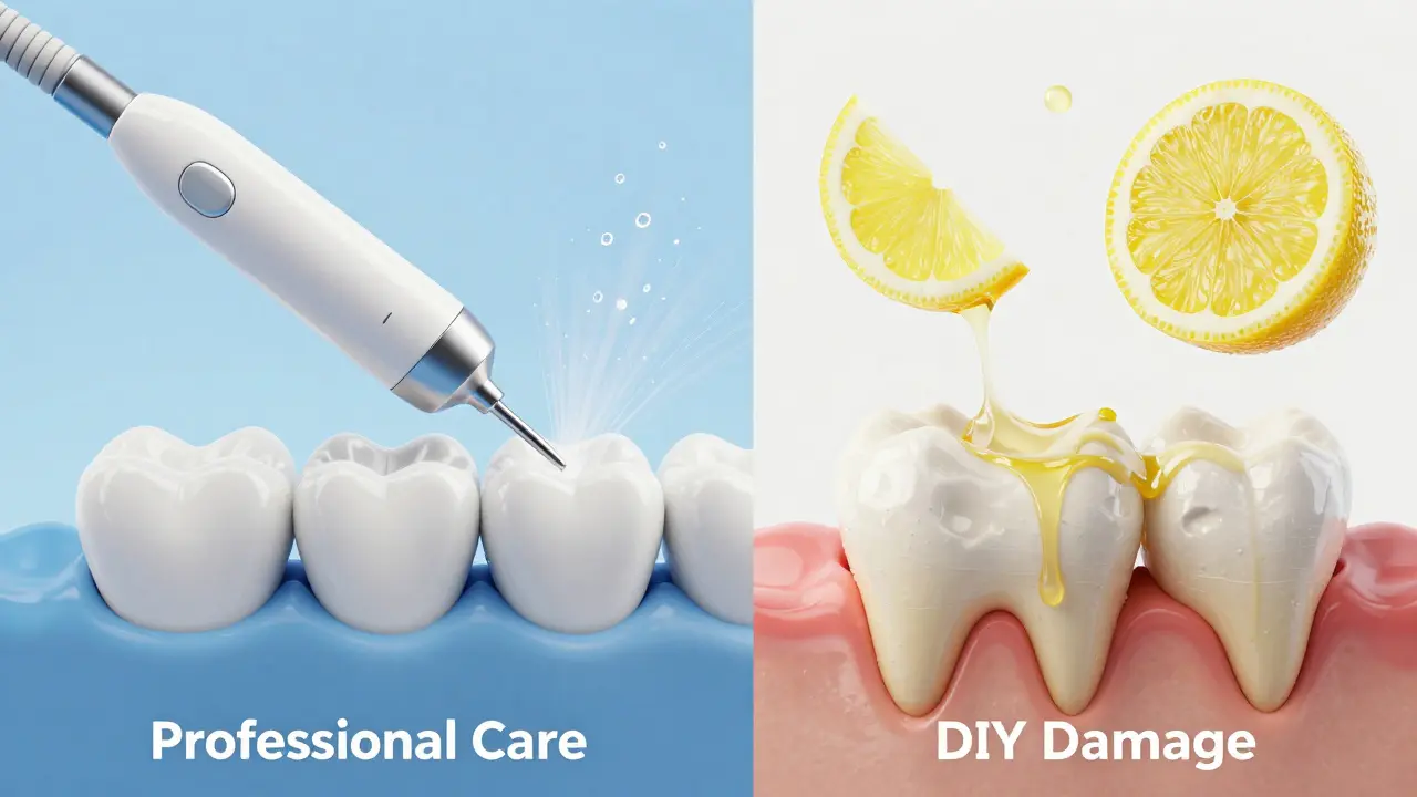 Porovnání profesionální hygieny a škodlivých domácích metod