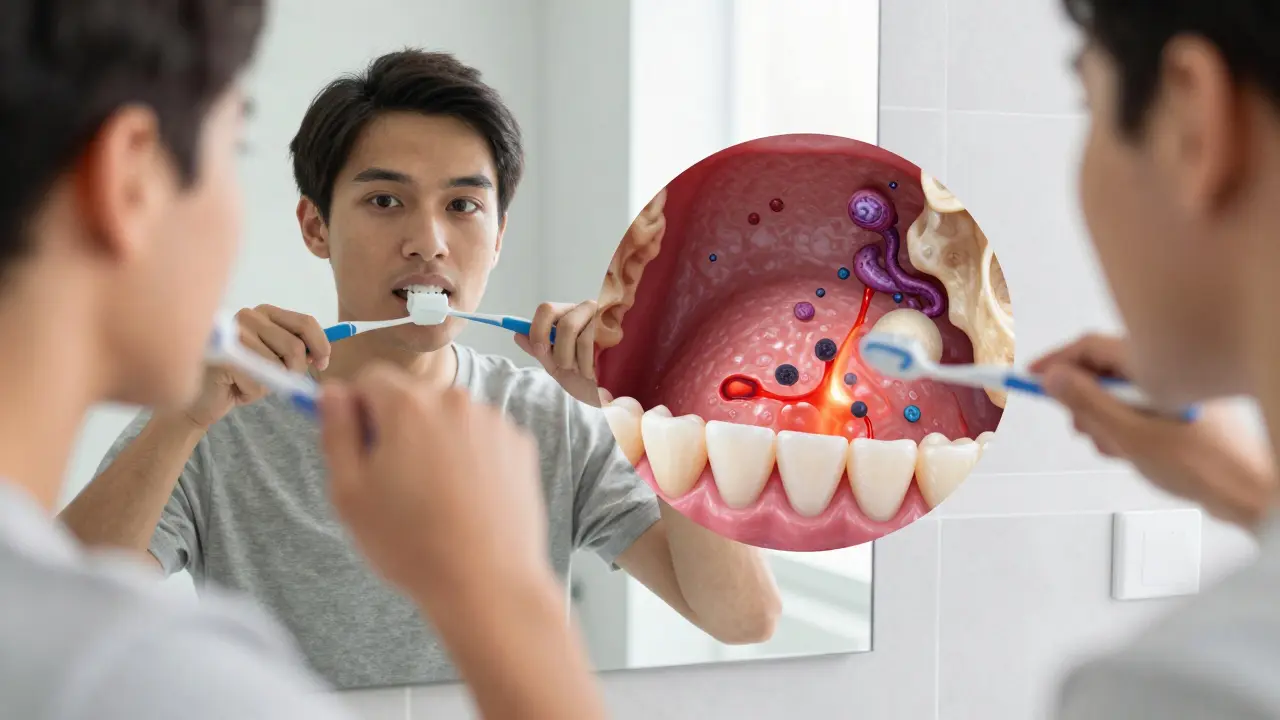 Tichý zánět dásní bez bolesti při čištění zubů