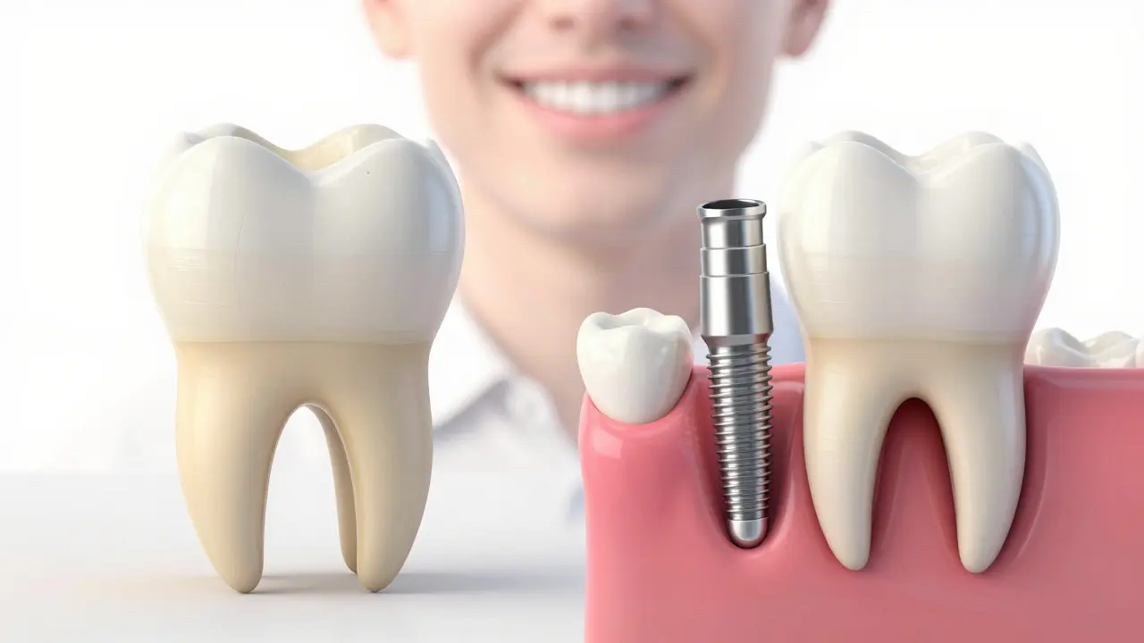 Porovnání úbytku kosti s a bez implantátu
